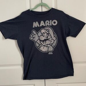 Nintendo Black Short Sleeve Tee with Mario Graphic size tag removed, measured